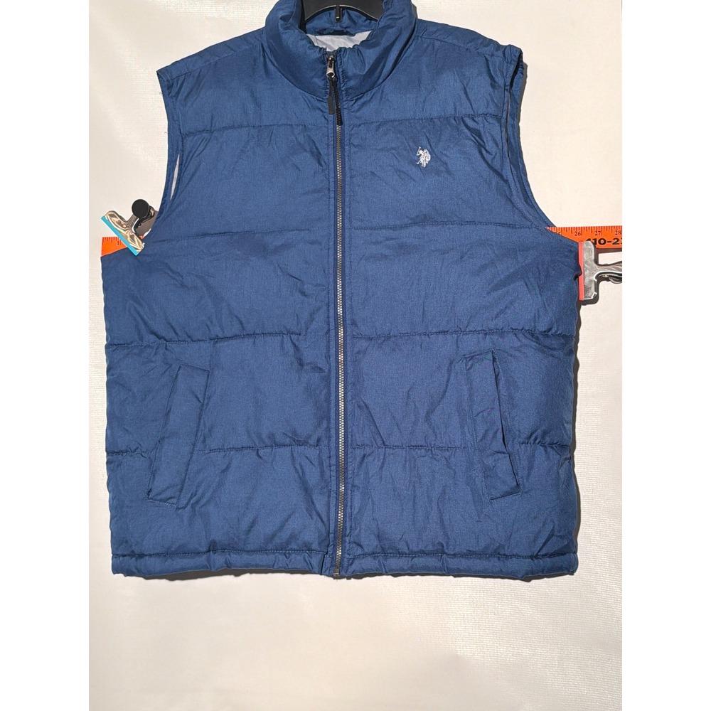 U.S. Polo Assn. Men's Puffer Vest XL Navy Blue Quilted Full Zip Jacket - Picture 6 of 7